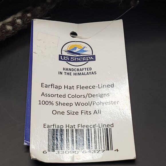 NWT US Sherpa Fleece Lined Earflap Hat Handcrafted In Nepal Tassels Winter Cap - Picture 5 of 9